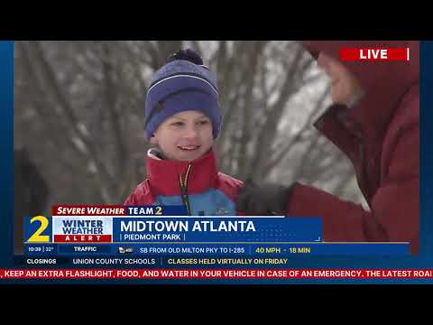 Atlanta snow: Dozens gather at Piedmont Park for sledding -- even skiing and snowboarding!