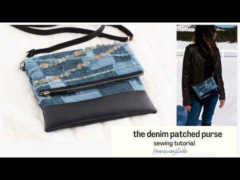 sewing a fold-over purse from jeans scraps - sewing tutorial