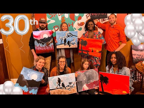 My Wife's 30th Birthday Party VLOG| Sip and Paint Party