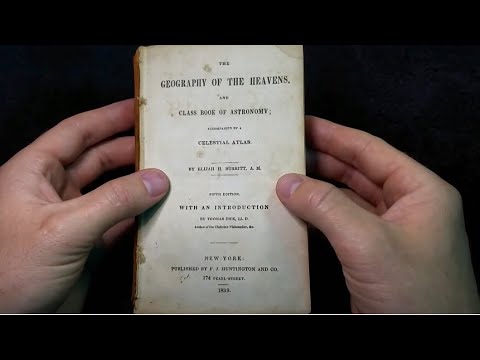 Browsing 200 Yr-Old Astronomy Book (1839) "Geography of the Heavens" - Elijah Burritt | ASMR whisper