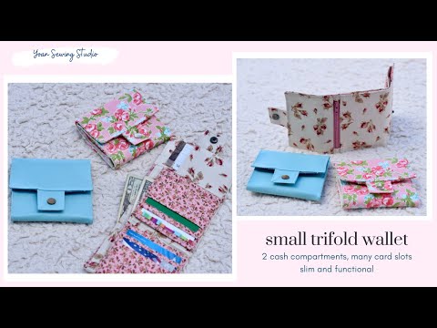 small trifold wallet tutorial - compact and slim - with RFID option