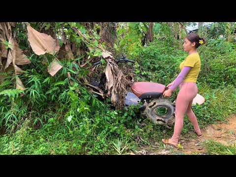 Resurrecting an abandoned electric car in the garden for many years