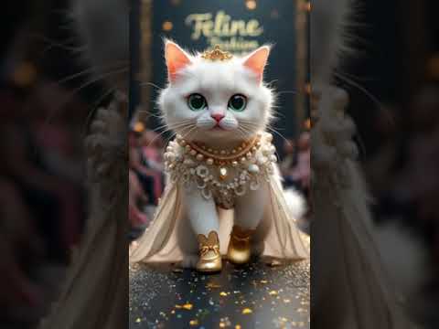 Cute Cat Fashion Show Videos #cat #catvideos #viral #ytshorts #shorts #fashionshow