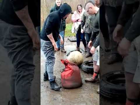 Throwback to 2020 when a  spontaneous and rural strongman event was held in the rain and cold.