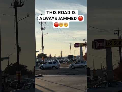 THIS ROAD IS ALWAYS JAMMED 🛑🛑🤯🤯 #usa #traffic #jam #california