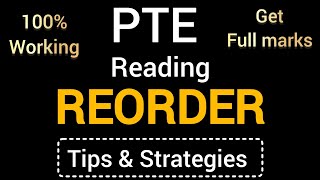 PTE REORDER TIPS