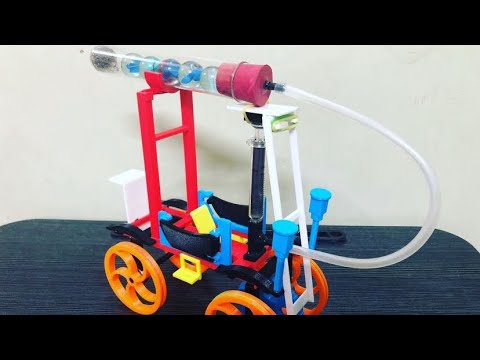 Stirling engine car 3d printed model runs on marbles and heat #shorts