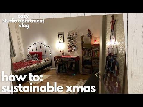 How to be more Sustainable at Christmas // cozy winter studio apartment vlog (ASMR-ish style)