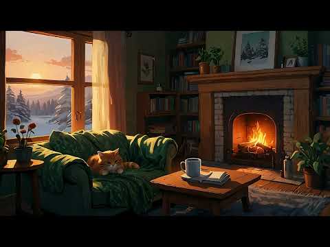 🔥 Fireplace Ambience with Lofi Beats: The Ultimate Relaxation 🔥🎧