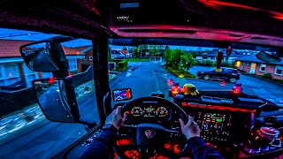 ASMR 🇩🇰 POV Truck Driving Scania R500 | Denmark Local Trip, Morning Drive | 4k HD |