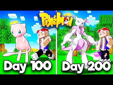 I Spent 200 DAYS as a POKEMON TRAINER in Minecraft Pixelmon