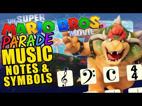 Super Mario Bowser Teaching Musical Notation and Symbols Educational Music Video for Kids