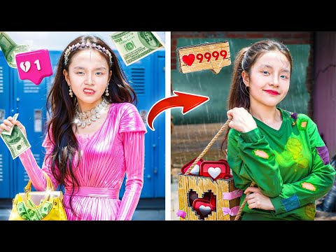 Rich Popular Girl Became Unpopular Girl! Rich Student Vs Poor Student