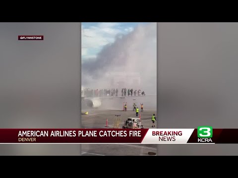 Plane catches fire at Denver International Airport, passengers escape on wing