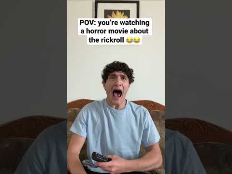 Horror movie trailers be like (rickroll edition) #shorts #funny #comedy