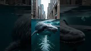 Shark and a whale in the city. 🐋 #relaxingmusic #adventure #music #ai #relaxingsound #chillout