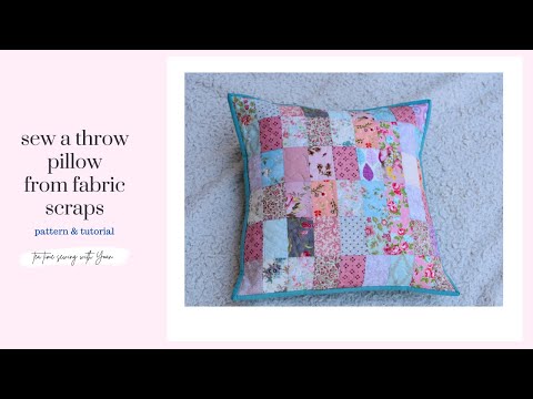 sew a patchwork pillow from fabric scraps