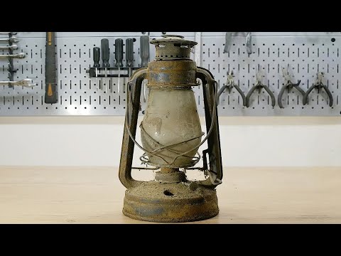 RESTORATION of a rusty and old KEROSENE lamp. AMAZING restoration.