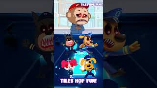 SHERIFF LABRADOR EXE vs SHERIFF PAPILLON vs DOBIE EXE X Coffin Dance Tiles Hop #shorts