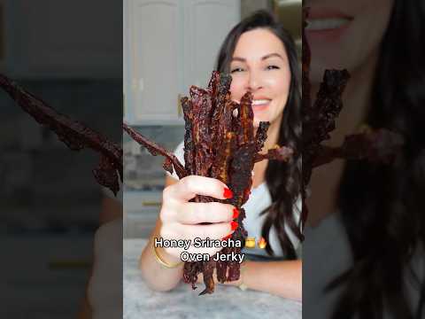 Oven Honey Sriracha Beef Jerky inspired by Hot Hands on @cafecasinolv #beefjerky #sweetandspicy