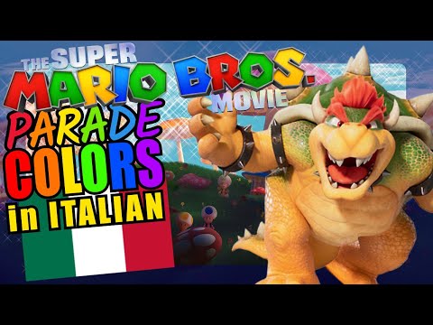 Super Mario Bowser Teaching Italian Language Colors Educational Language Video for Kids