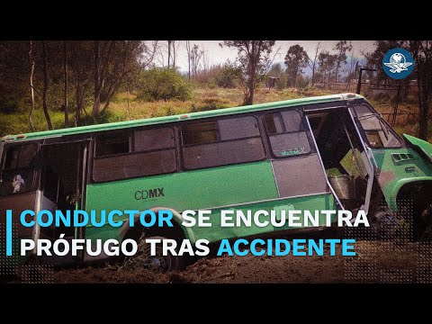 Captan fuerte accidente de camión de pasajeros en carretera Chalco-Tláhuac