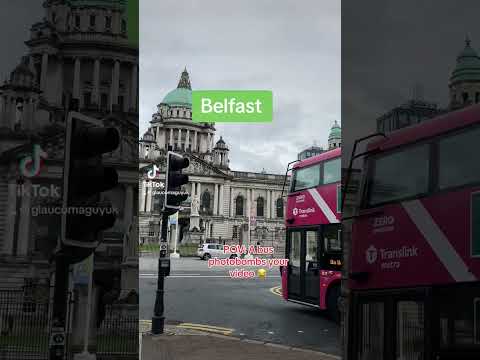 Belfast POV: A bus photobombs your video 😂 #Belfast #CityHall #Photobombed #CityBreak #CheapTravel