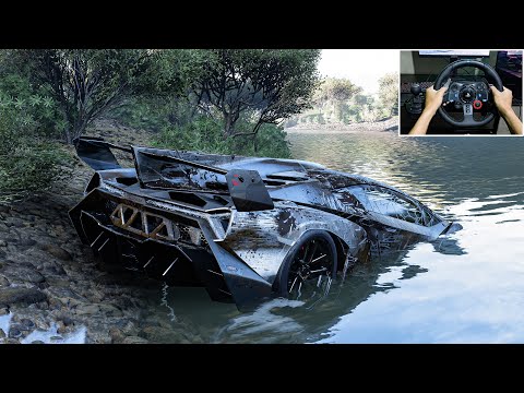 Rebuilding Lamborghini Veneno Forza Horizon 5 Logitech G29 Stering Wheel Gameplay