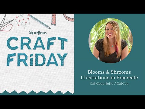 Blooms & Shrooms: A Mini Tutorial to Draw Art in Procreate with Cat Coquillette  | Spoonflower