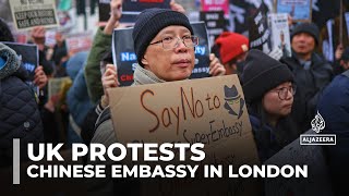 Hundreds protest in London against proposed Chinese 'super-embassy'