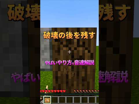 【マイクラ】破壊の後を残す！ #マインクラフト #25w04a #バグ