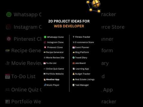 📚🔥PROJECT IDEAS FOR WEB DEVELOPERS🔥📚 #webdeveloper #webdev #webdevelopment