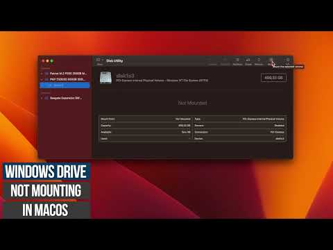 Fix for Windows NTFS Drive not mounting in macOS