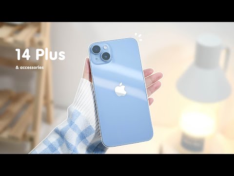 iPhone 14 Plus Blue unboxing 🐳 aesthetic setup | Genshin | accessories