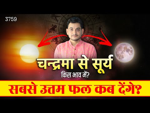 चन्द्रमा से सूर्य किस भाव में बैठें हैं आपकी कुंडली में? #sun #moon #astrology