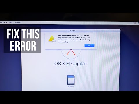 How to Fix This Copy of Install OS X Can't be Verified