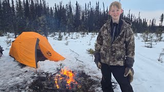 12 Yrs Old & Alone in Alaska's Backcountry - Solo Winter Camping