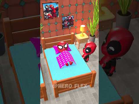 Lil Pool's Stealing Lil Spidey's blanket Again 😂 #hulk #spiderman #funnyanimation #blenderanimation