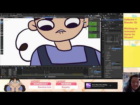 2D Animating in Blender Grease Pencil // Making Animated Alerts for Livestreams!