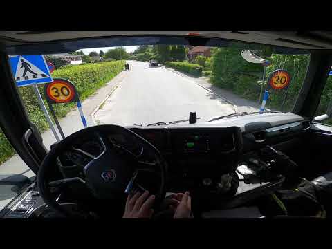 POV Truck Driving - Scania R500 in Nyköping, Sweden. (SuperView mode)