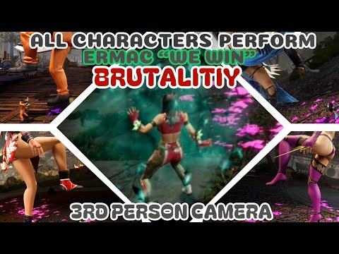 All Characters Perform Ermac’s “We Win” Brutality with 3rd Person Camera Mod - Mortal Kombat 1