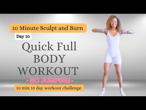 Day 10- Quick and BEGINNER FRIENDLY- FULL Body workout- no jumping light weights only #homeworkout