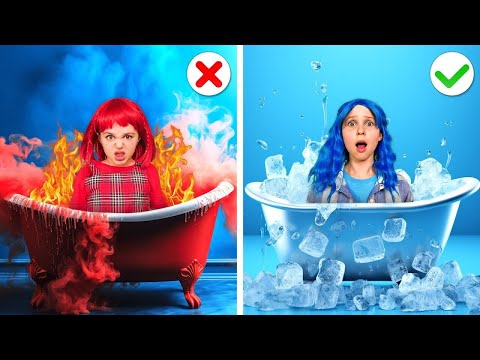 Fire Mom 🔥 vs Ice Mom 🧊: Funny Hot vs Cold Competition! Creative Hacks and Hilarious Situations!!!