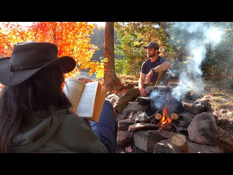 Backcountry Camping on Beautiful Autumn Lake