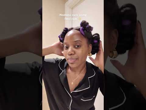 Heatless curls using flexi rods #heatlesscurls #heatlesshairstyles #flexirods