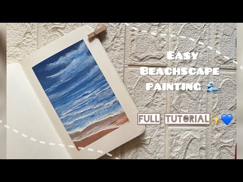 Easy Beachscape Painting Tutorial for Beginners 🌊✨ | Quick Acrylic Painting | artbypavithra