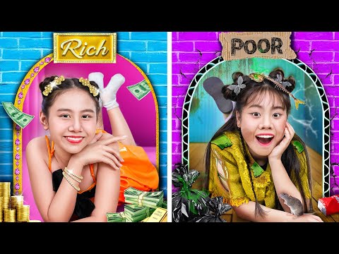 Poor Girl Vs Rich Girl In The Incredible Room Makeover Challenge! Cheap Vs Expensive Room Decoration