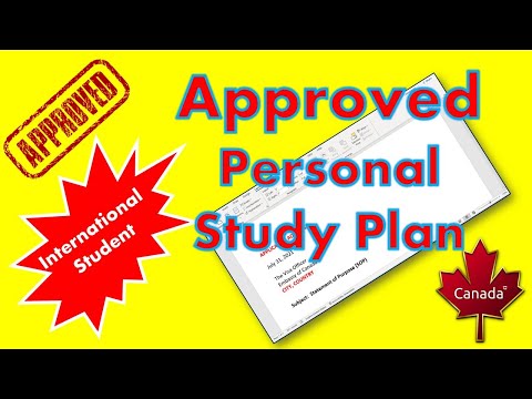 Sample ACTUAL CANADA Study Permit Application Letter – Personal Study Plan/Statement of Purpose -SOP