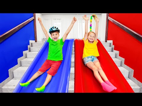 Stair Slide Adventure with Roma and Friends