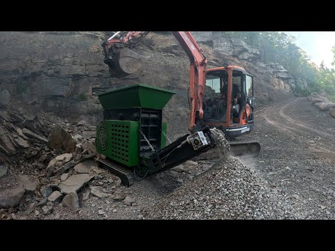 Testing a mini rock crusher